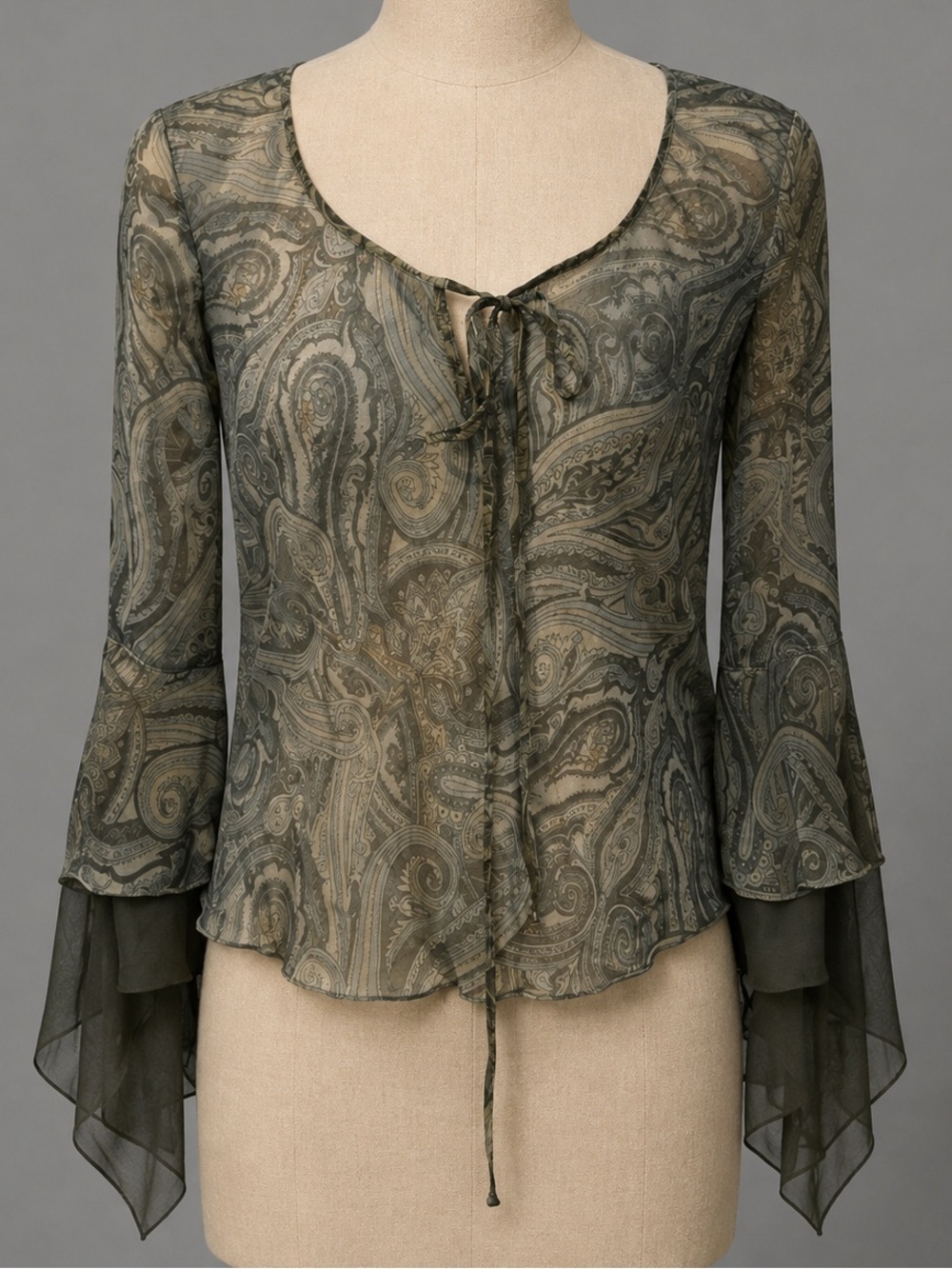 LAUNDRY by Shelli Segal Paisley Sheer Top